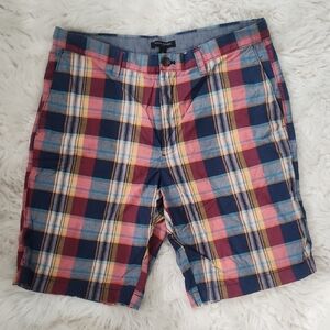 Banana Republic Men's Plaid Shorts - Blue, Red, and Yellow